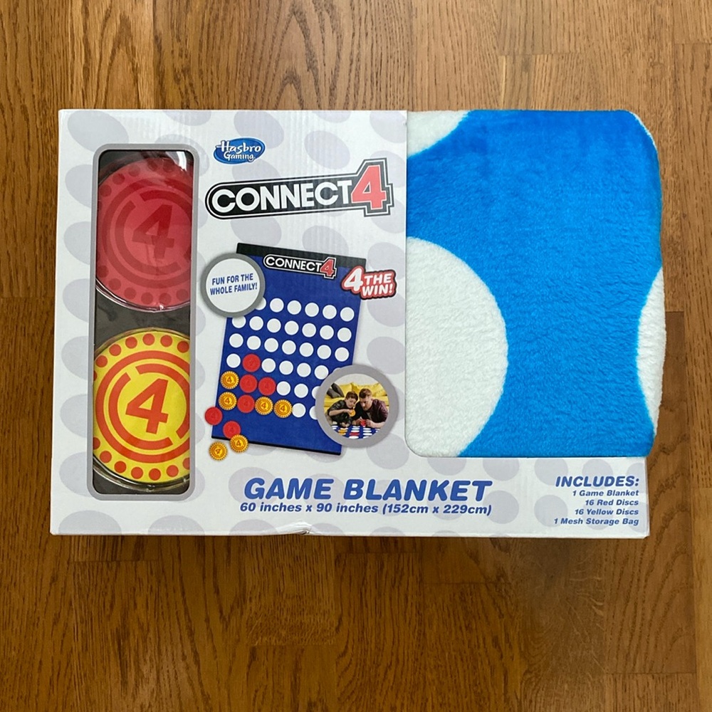 Hasbro Connect 4 Game Blanket 60” X 90” Ages 3+